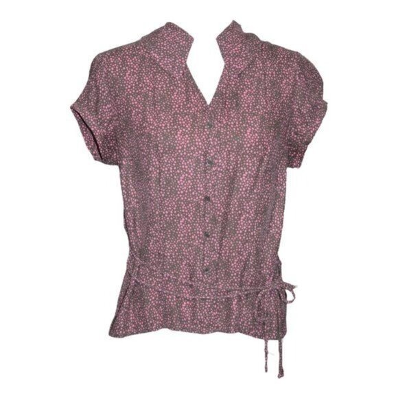 IE‎ Speckled Pink On Brown Top Size Medium - Picture 1 of 10